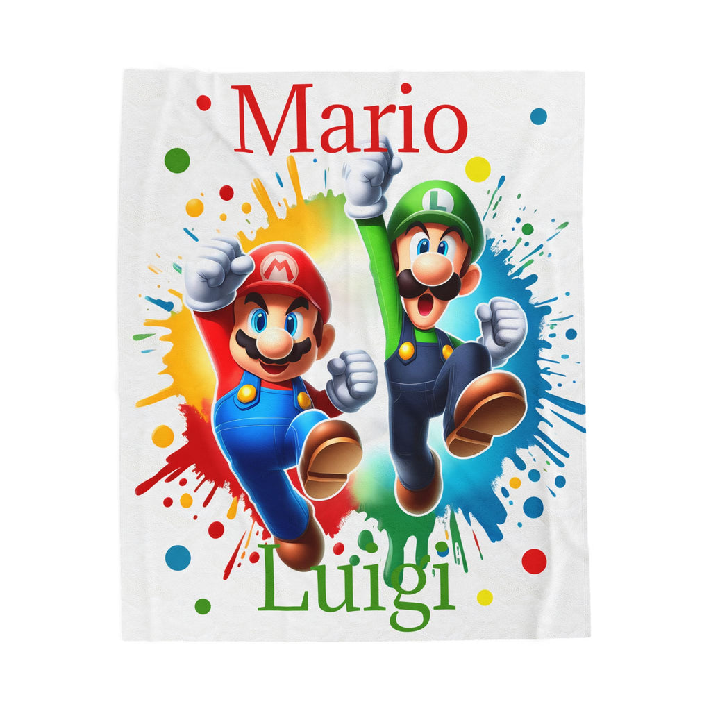 Mario and Luigi Velveteen Plush Blanket