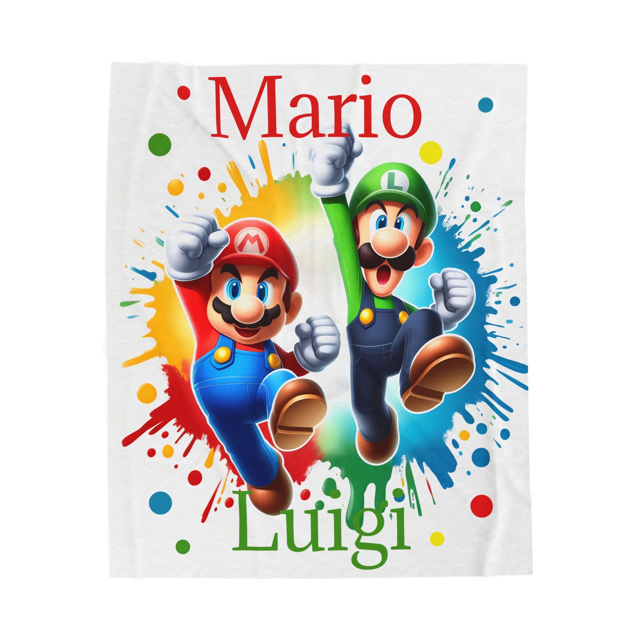 Mario and Luigi Velveteen Plush Blanket
