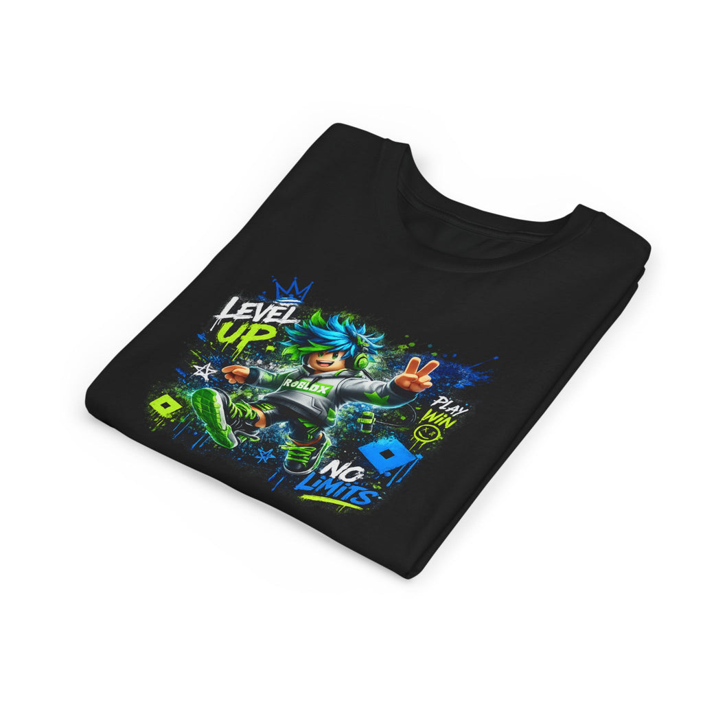 Level Up Gamer Graphic Youth Tee | Neon Arcade Controller, Video Game Design