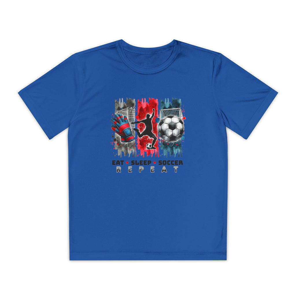 Youth Soccer Tee - "Eat • Sleep • Soccer • Repeat" Graphic