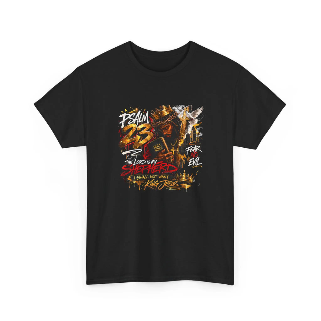 Psalm 23 Knight Christian T-Shirt | Dark Streetwear Faith Graphic Tee Gift