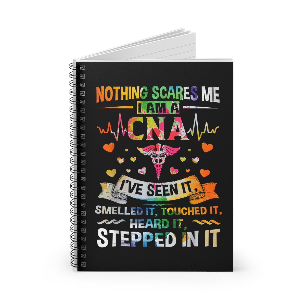 CNA Inspirational Spiral Notebook, Nurse Gift, Healthcare Worker Journal, Ruled