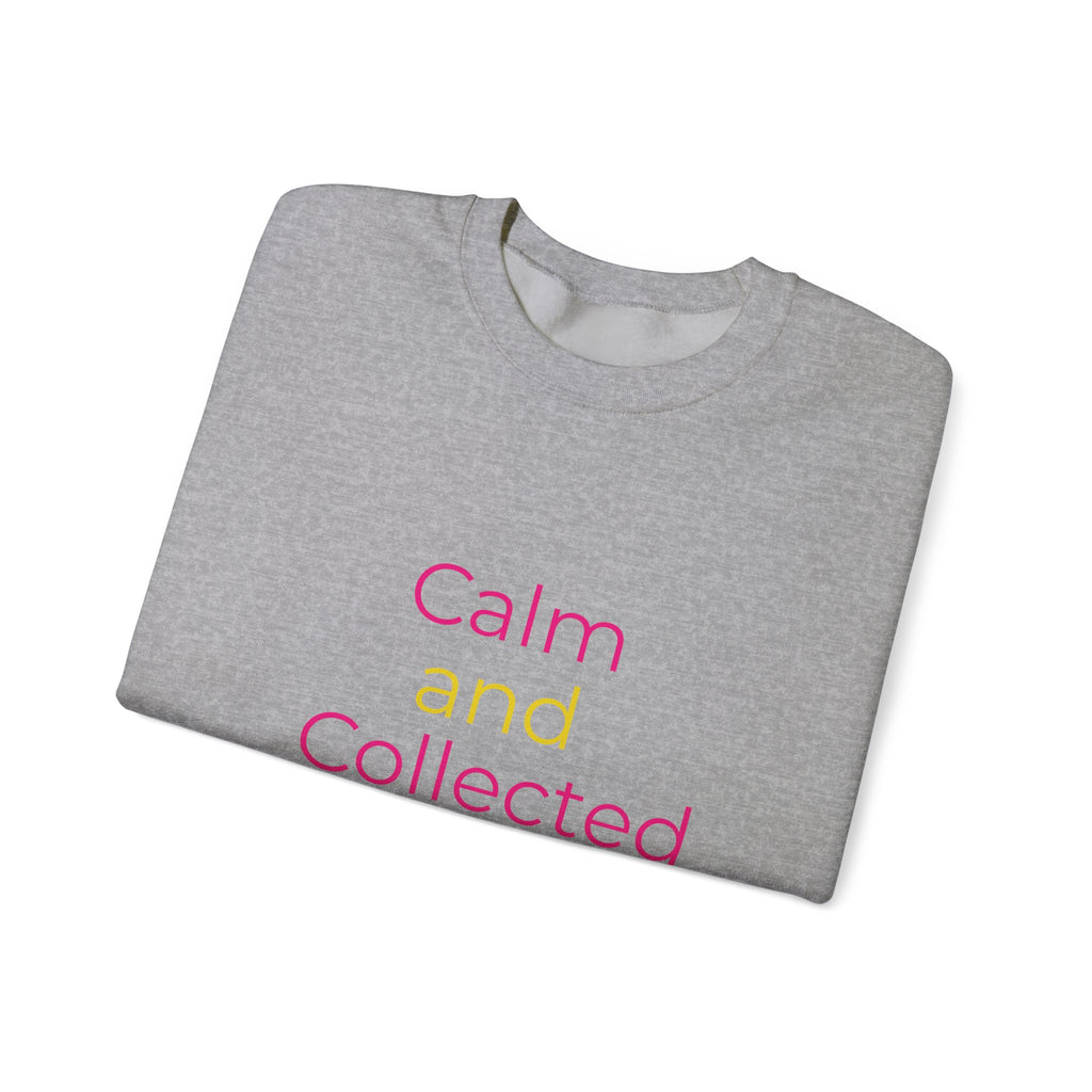 Calm and Collected Crewneck Sweatshirt — Minimal Pastel Relaxation Pullover