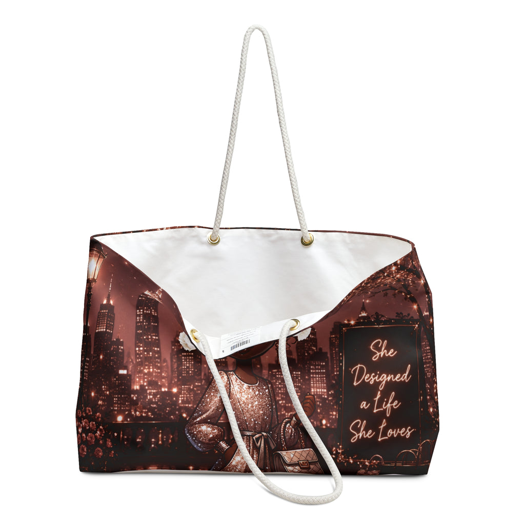 Elegant City Chic Weekender Bag — "She Designed a Life She Loves"