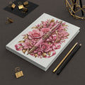 Floral Pink Pen Hardcover Journal — Elegant Rose Bouquet Notebook for Writing, Gifts & Journaling