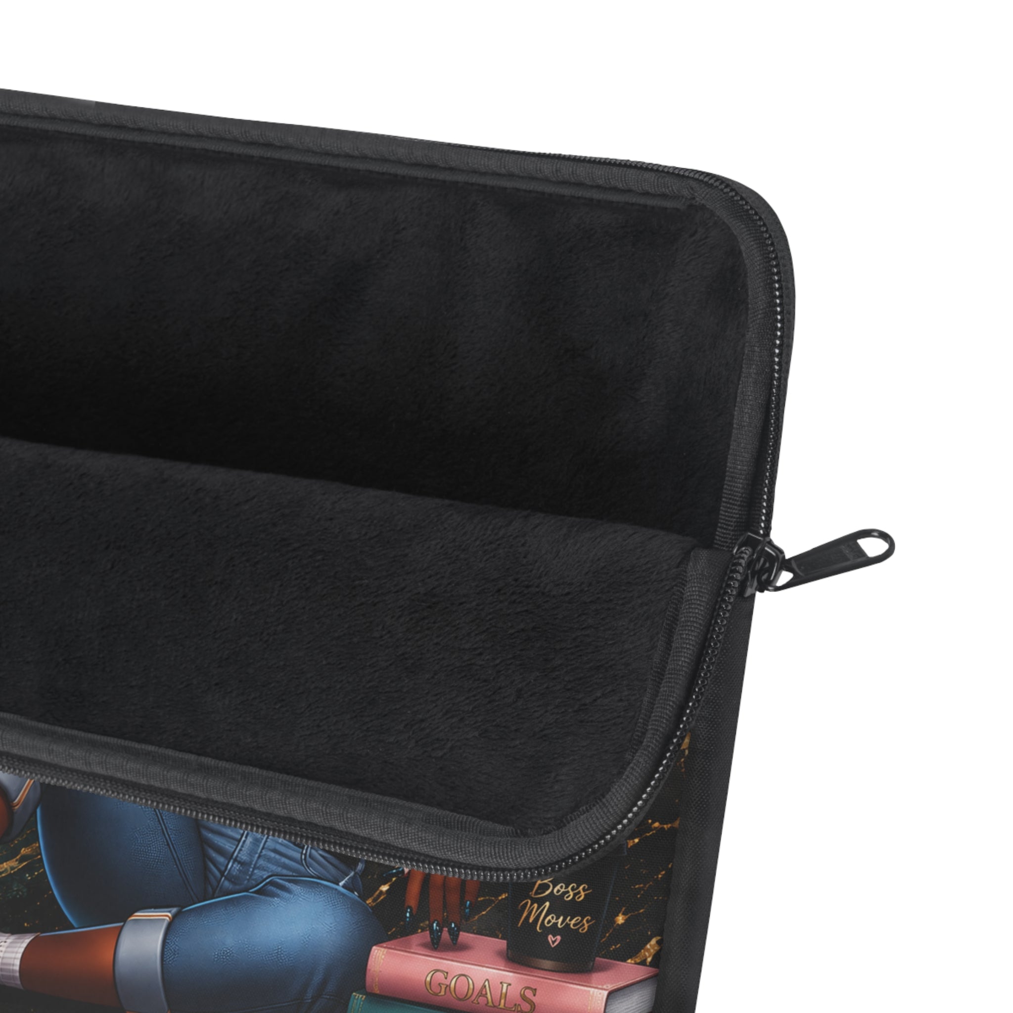 Focused Confident Unstoppable Laptop Sleeve | Afro Girl Scholar Illustration