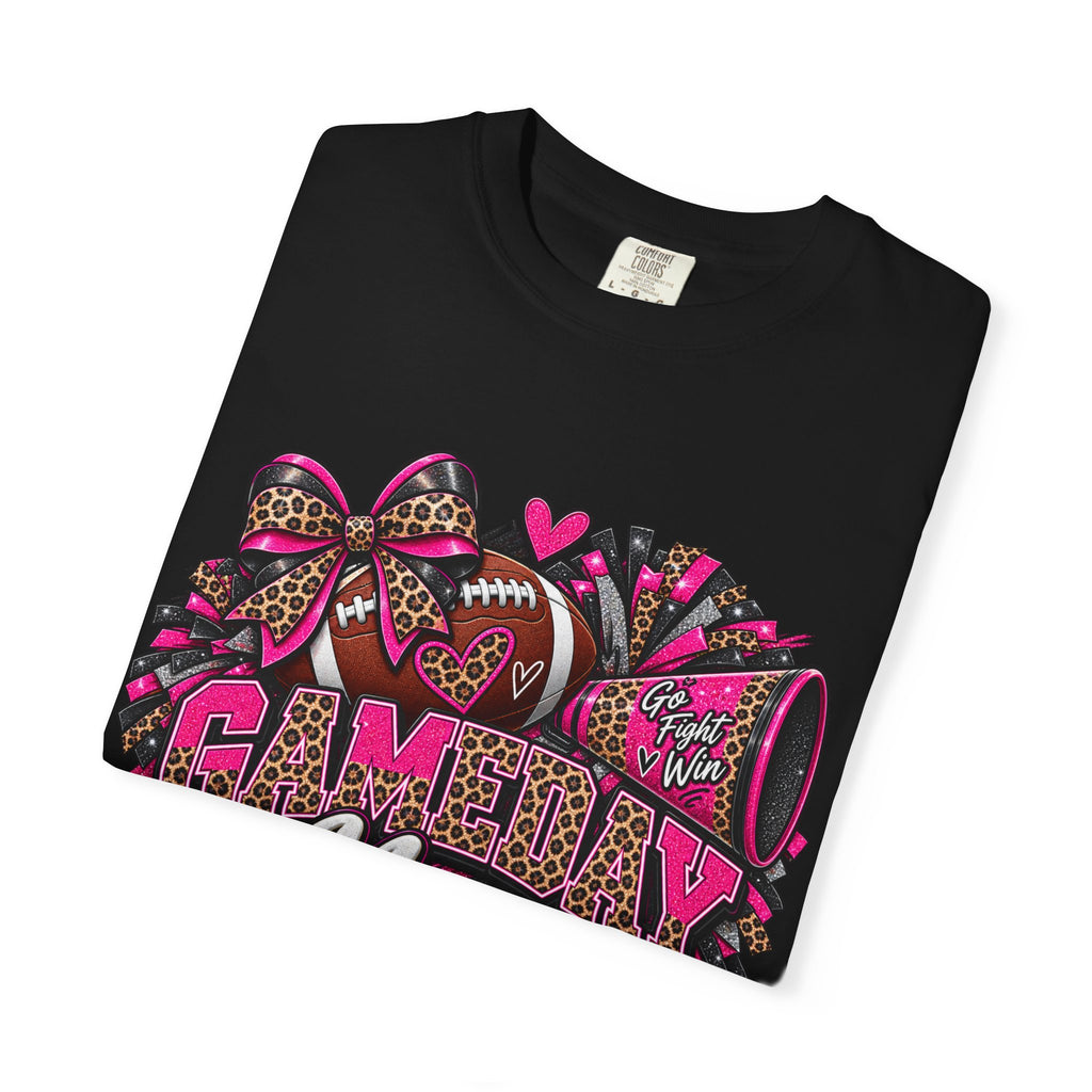 T-Shirt — "Gameday Mom" Football Design (Pink Leopard)