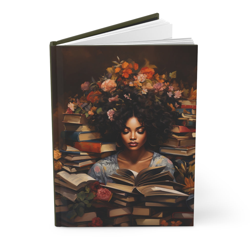 Floral Reader Hardcover Journal — Inspirational Portrait Notebook for Writers & Book Lovers