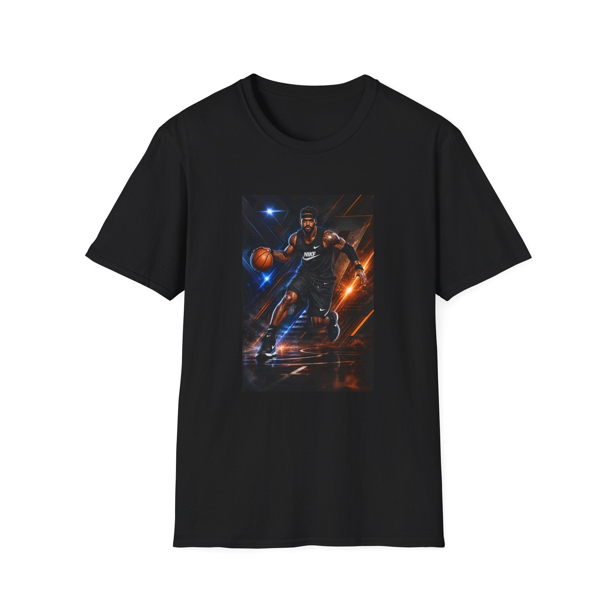 Basketball Player Graphic T-Shirt – Dynamic Hoops Action Design