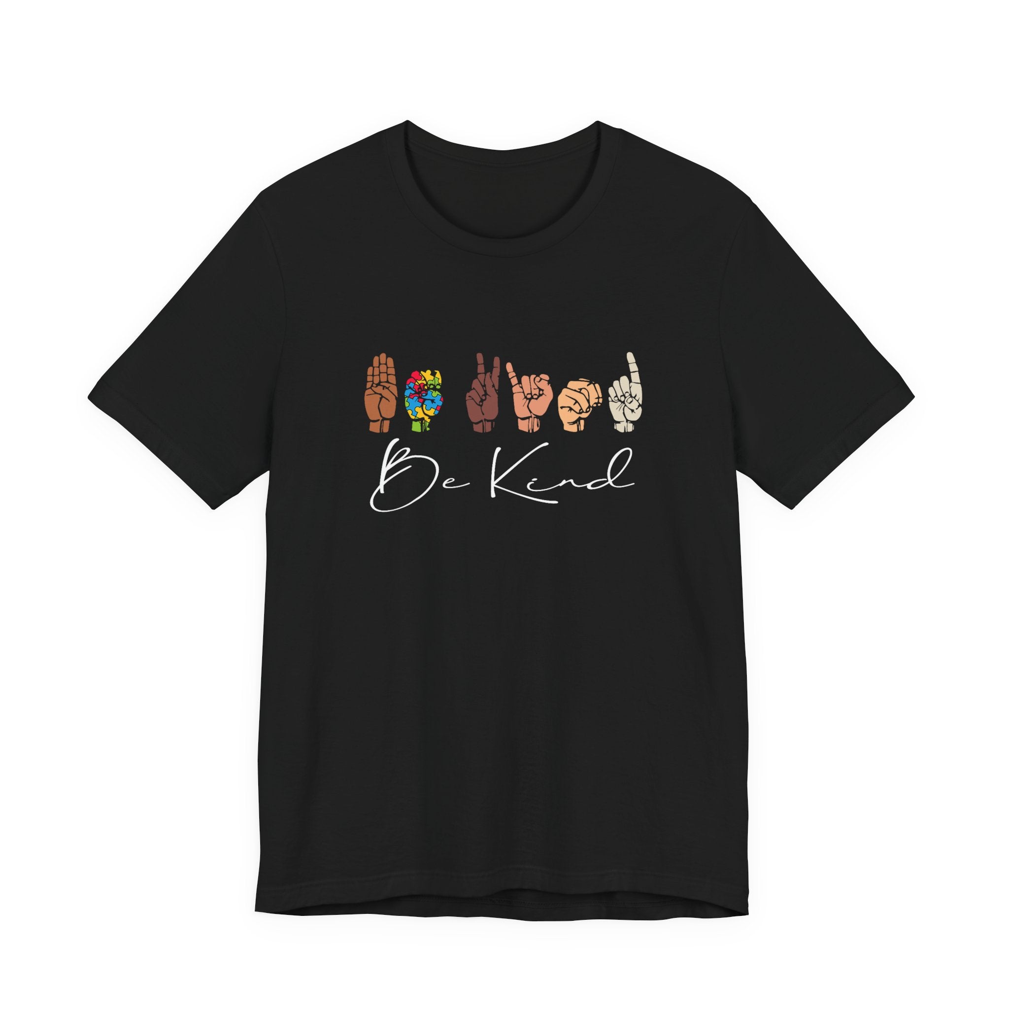 ASL 'Be Kind' hands illustration Tee | Inclusive sign language design