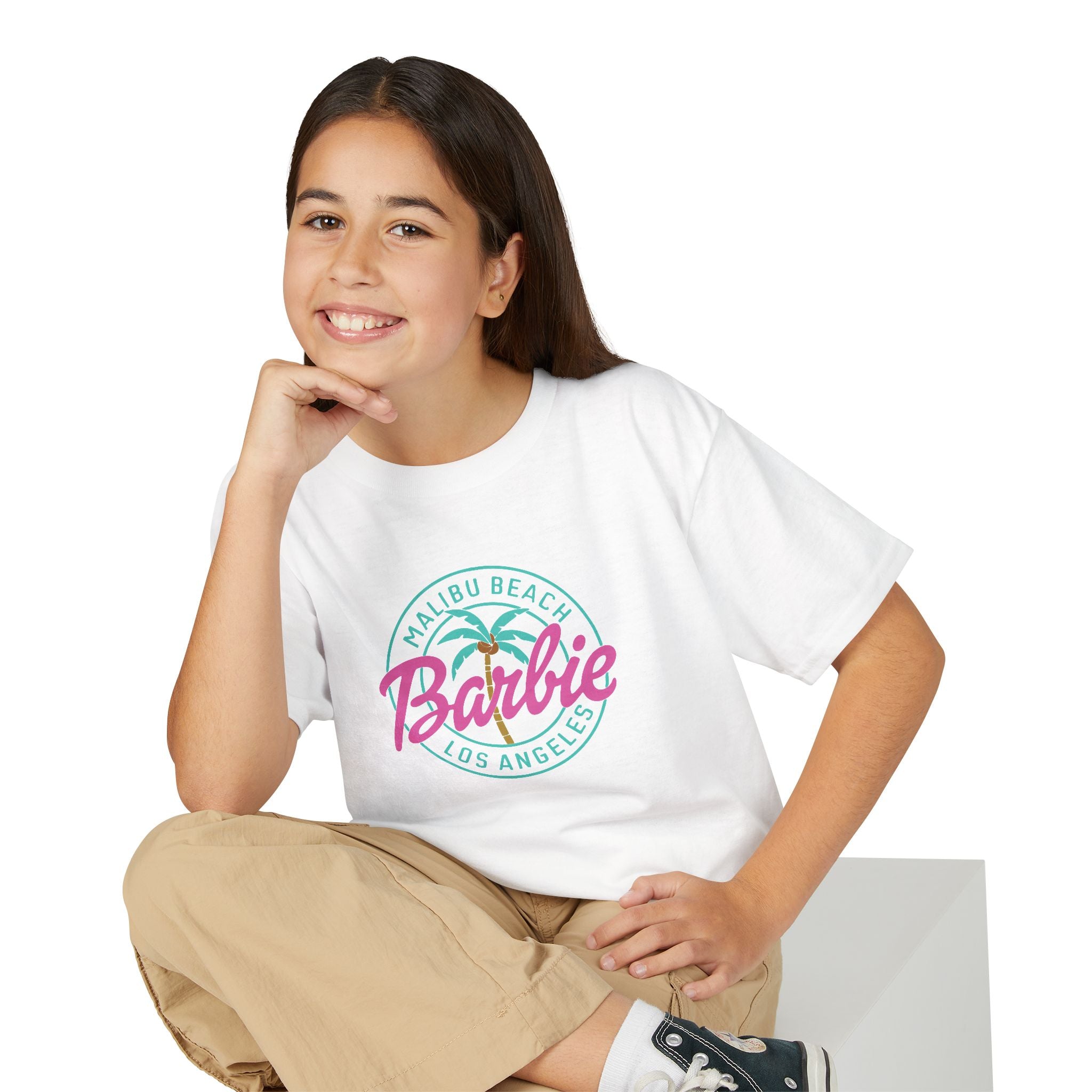 Youth T-Shirt — "Barbie Malibu Beach Los Angeles" Graphic Tee