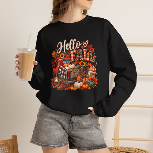 Autumn Pumpkin Crewneck Sweatshirt | Cozy Fall Graphic
