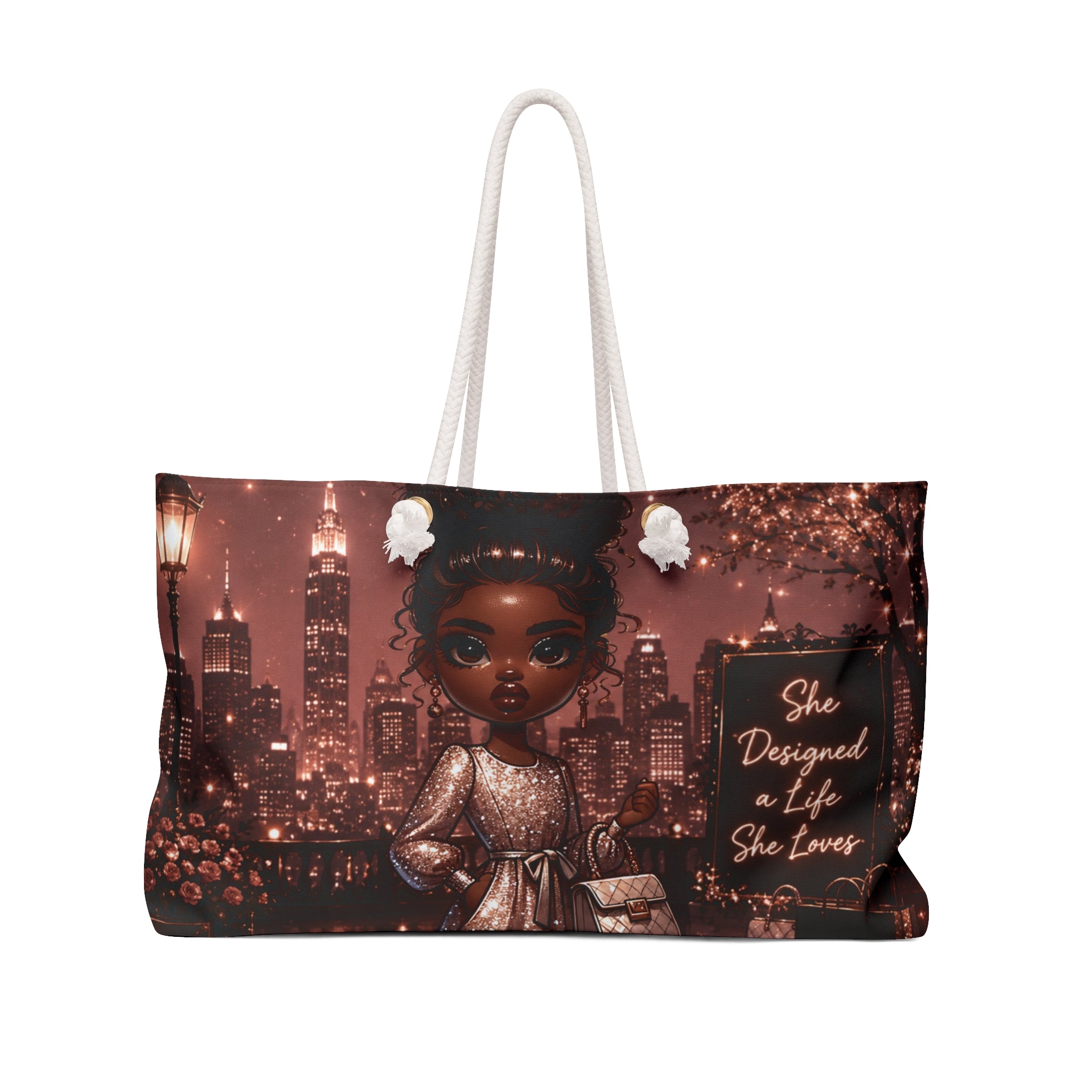 Elegant City Chic Weekender Bag — "She Designed a Life She Loves"