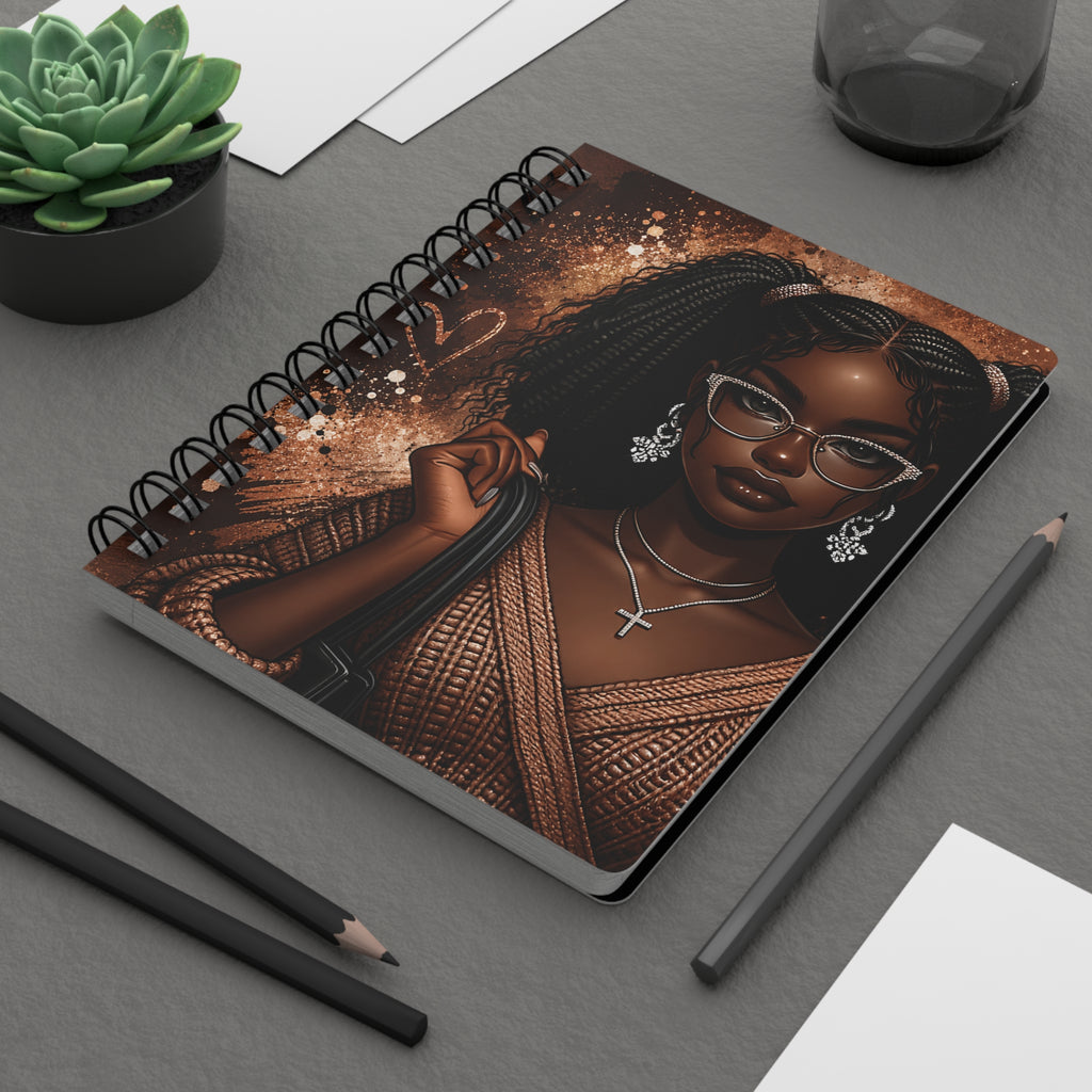 Spiral Notebook — Elegant Afrocentric Woman Portrait Journal
