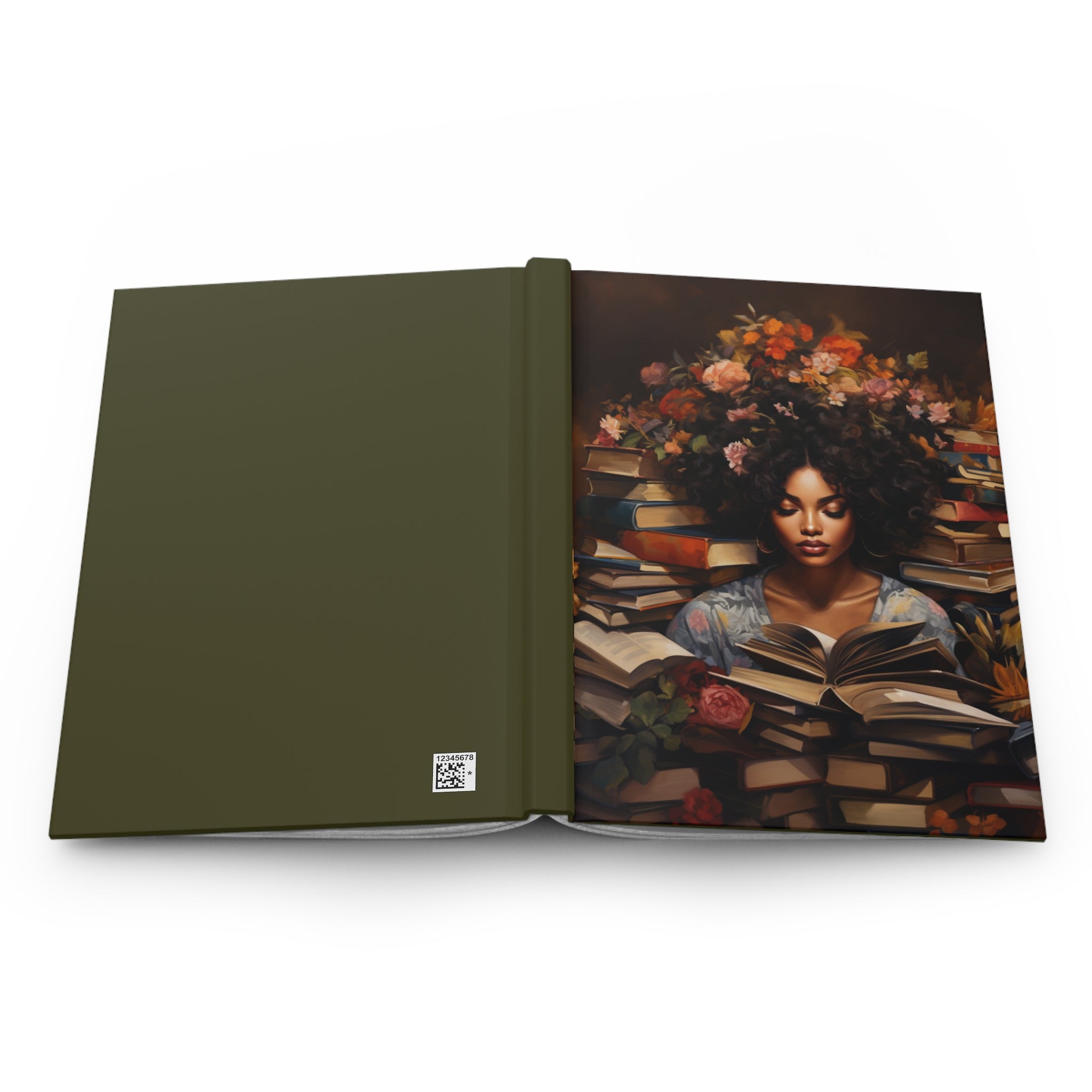 Floral Reader Hardcover Journal — Inspirational Portrait Notebook for Writers & Book Lovers
