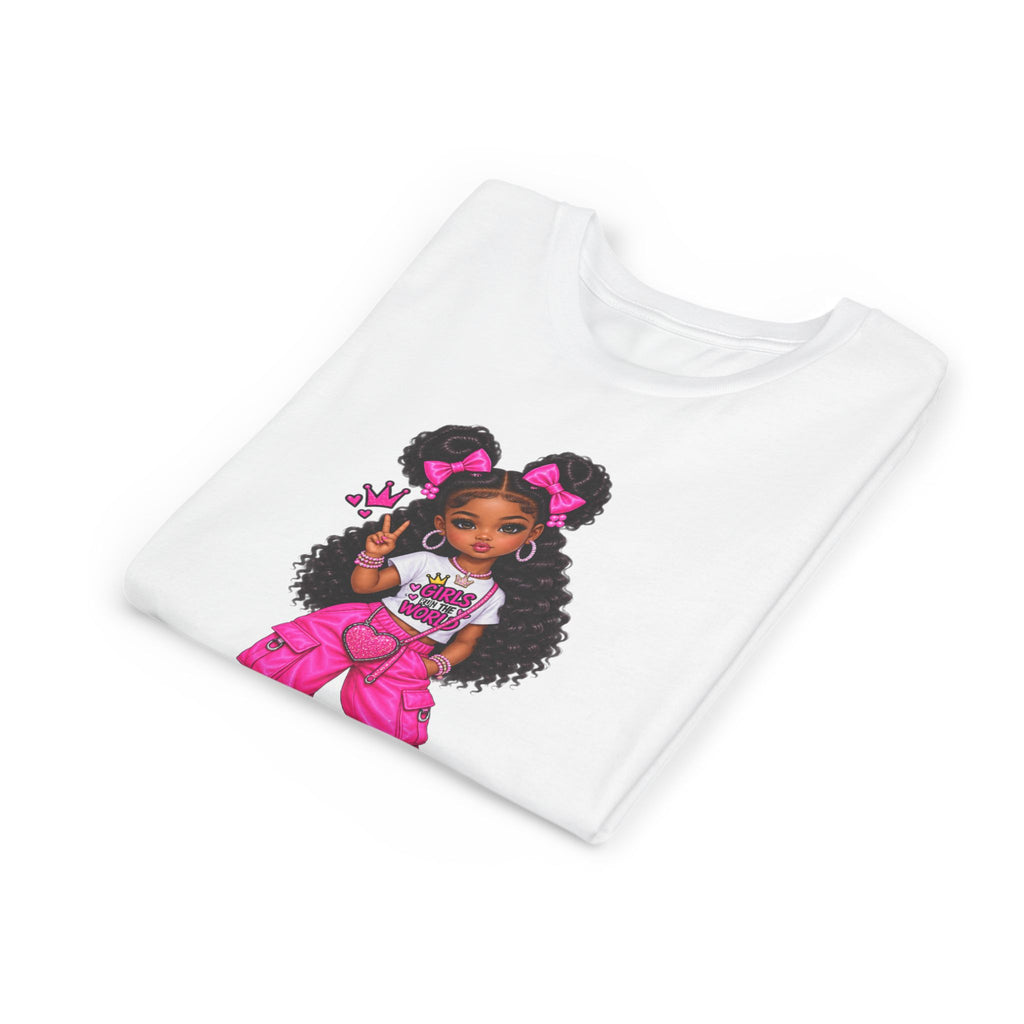 Youth Tee - Cute Girl in Pink Streetwear Graphic