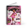 Composition Notebook — Pink Roller Girl 'Born to Win' Spiral Journal