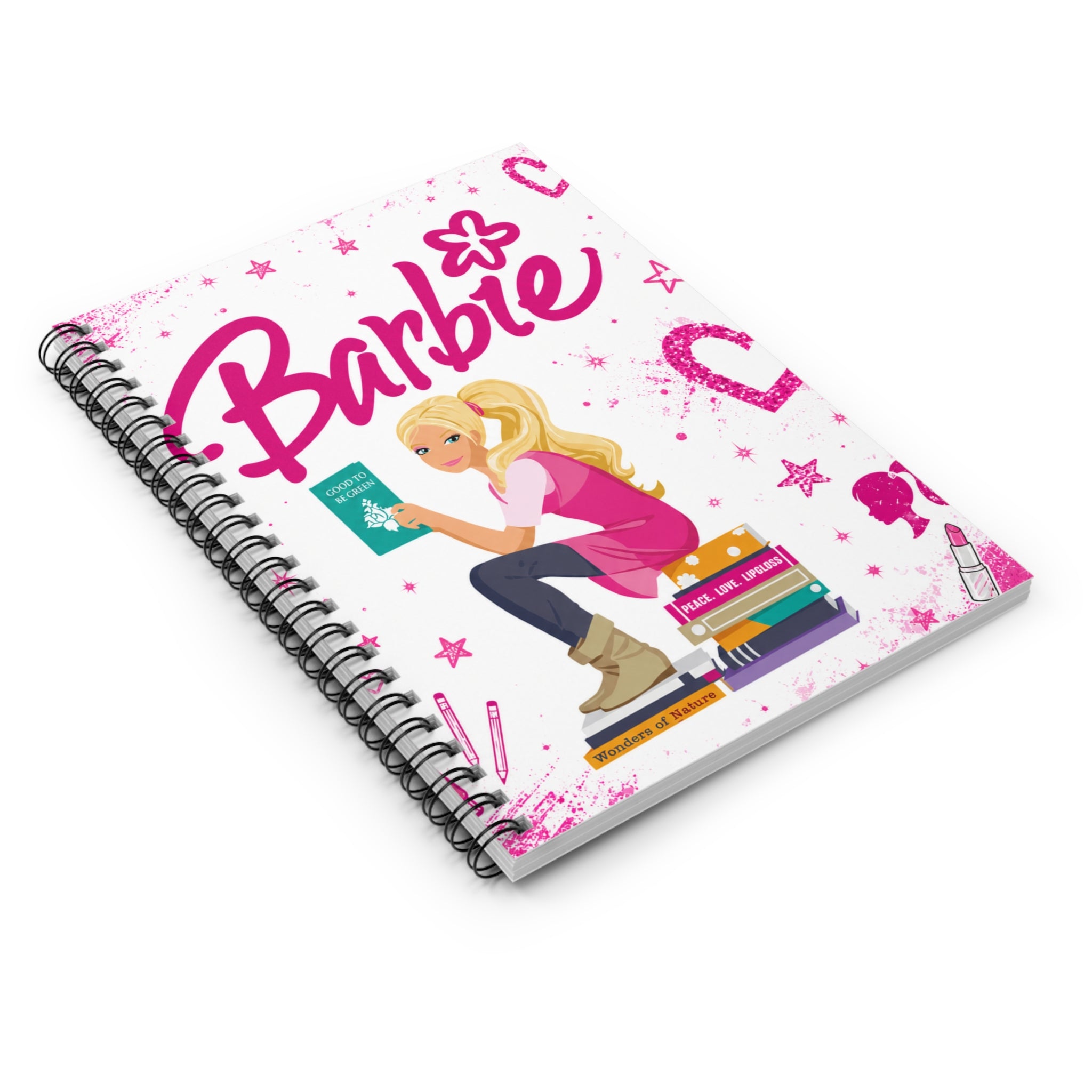 Barbie Girl Illustration Spiral Notebook | Ruled Notebook