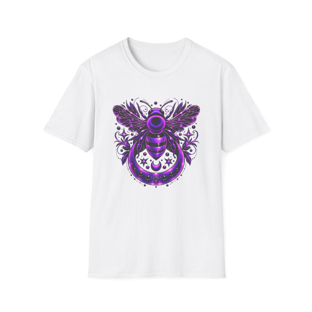 Mystic Purple Bee T-Shirt — Gothic Moon & Stars Graphic Tee