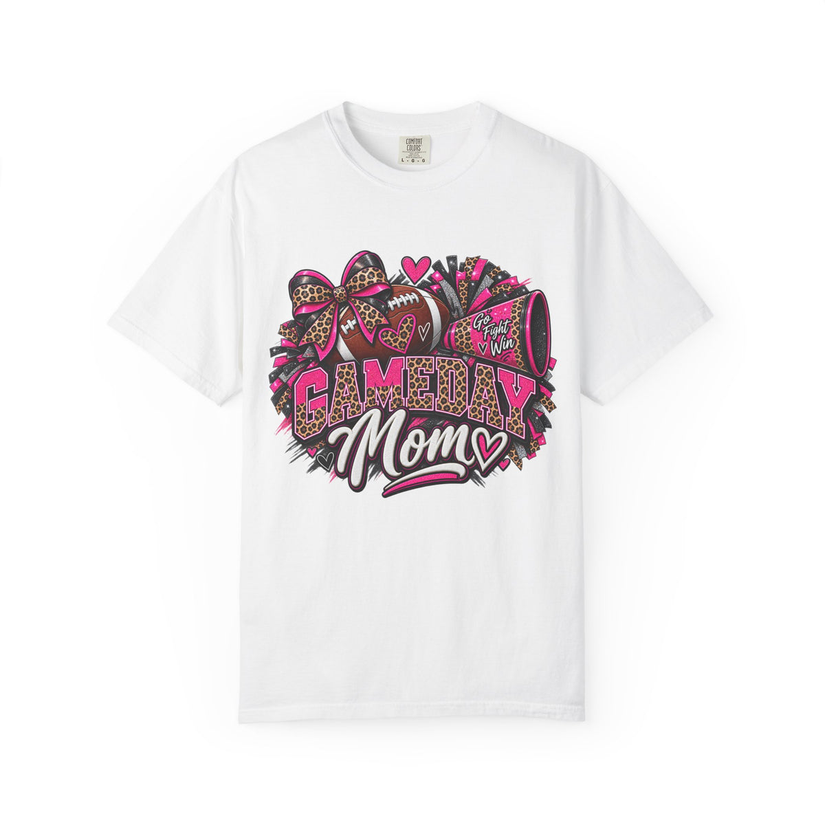 T-Shirt — "Gameday Mom" Football Design (Pink Leopard)