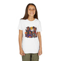Kids Halloween Tee - Cute Black Girl Squad in Costumes with Pumpkins
