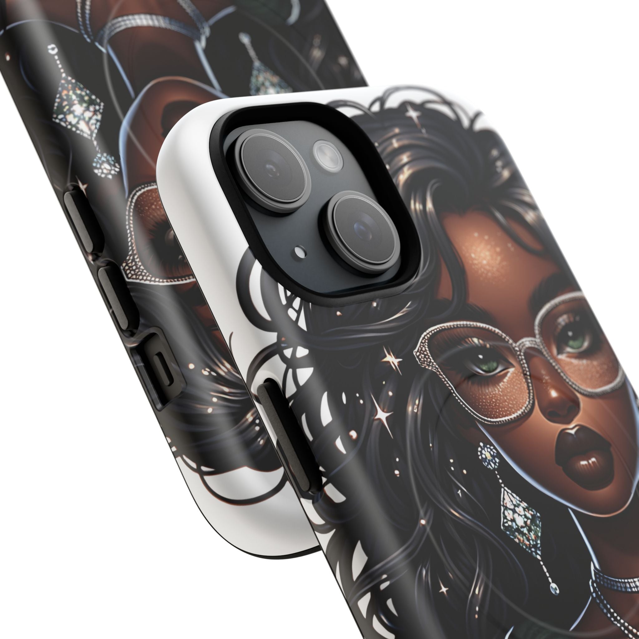 Stylish Black Woman with Coffee Phone Case | Magnetic Tough Case