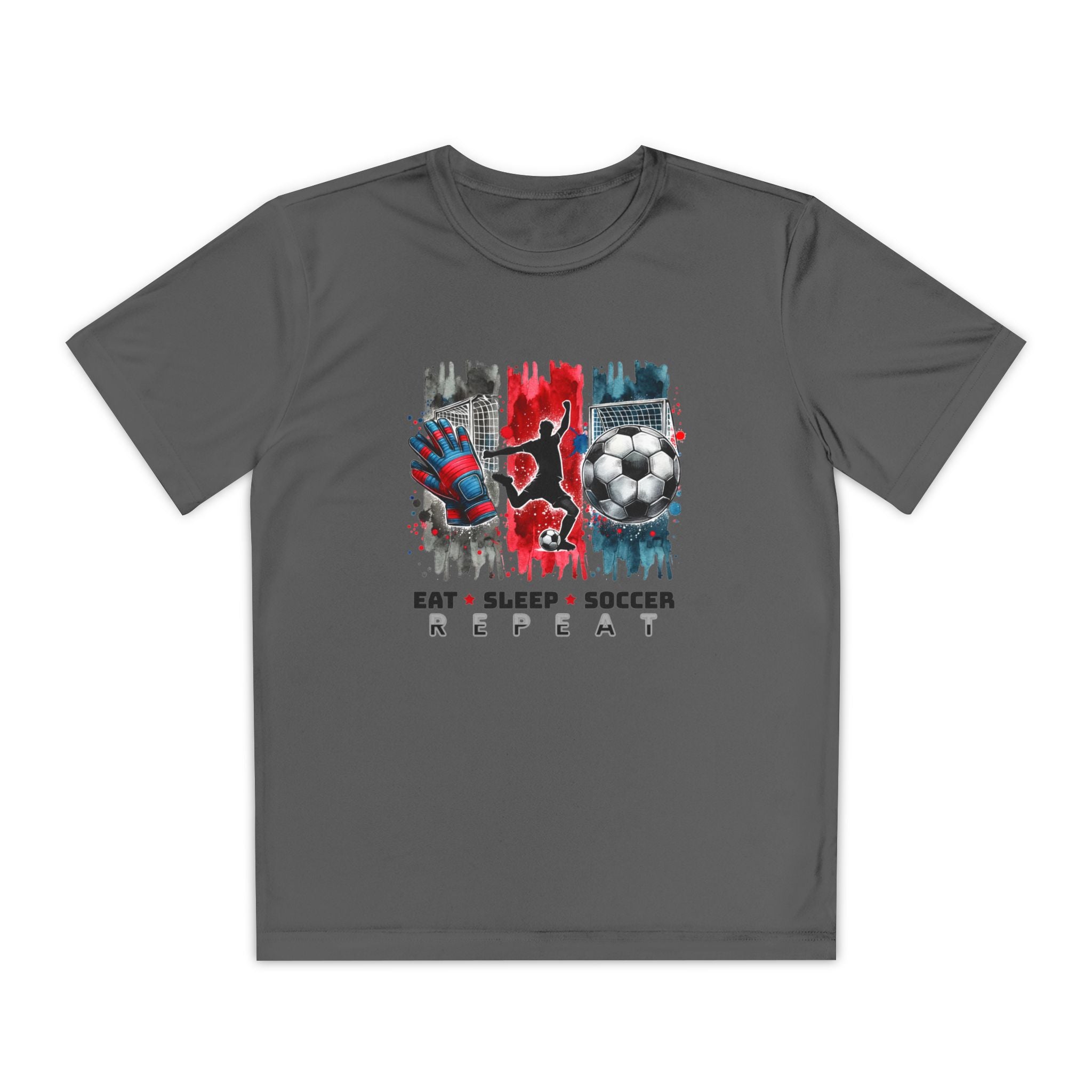 Youth Soccer Tee - "Eat • Sleep • Soccer • Repeat" Graphic