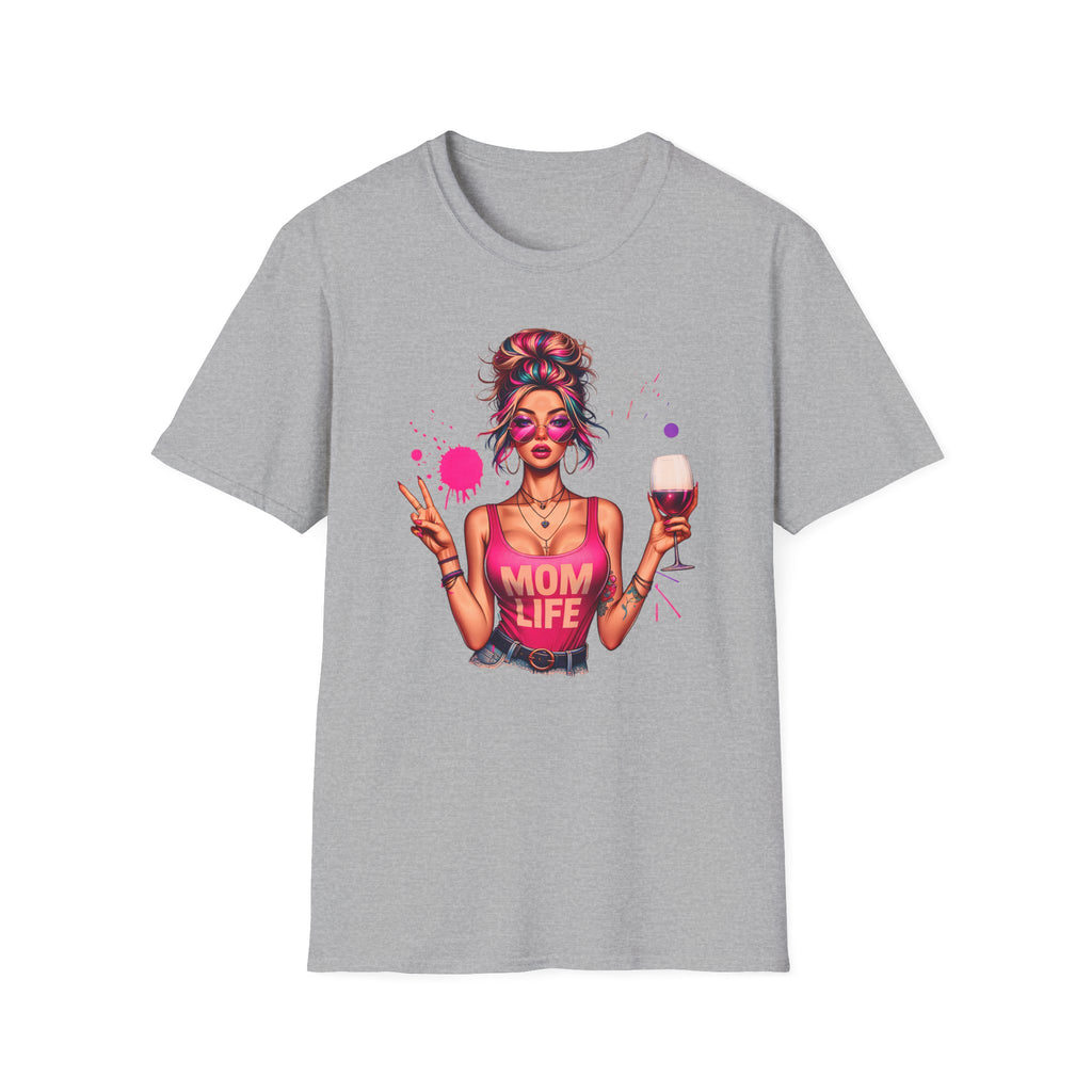 Mom Life Wine T-Shirt — Colorful Wine Mom Graphic Tee