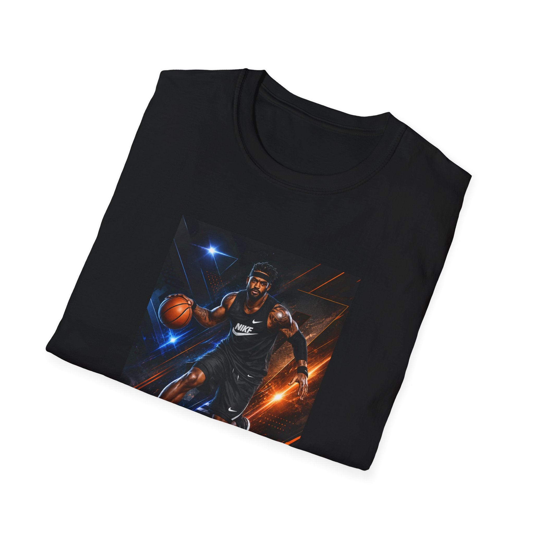 Basketball Player Graphic T-Shirt – Dynamic Hoops Action Design