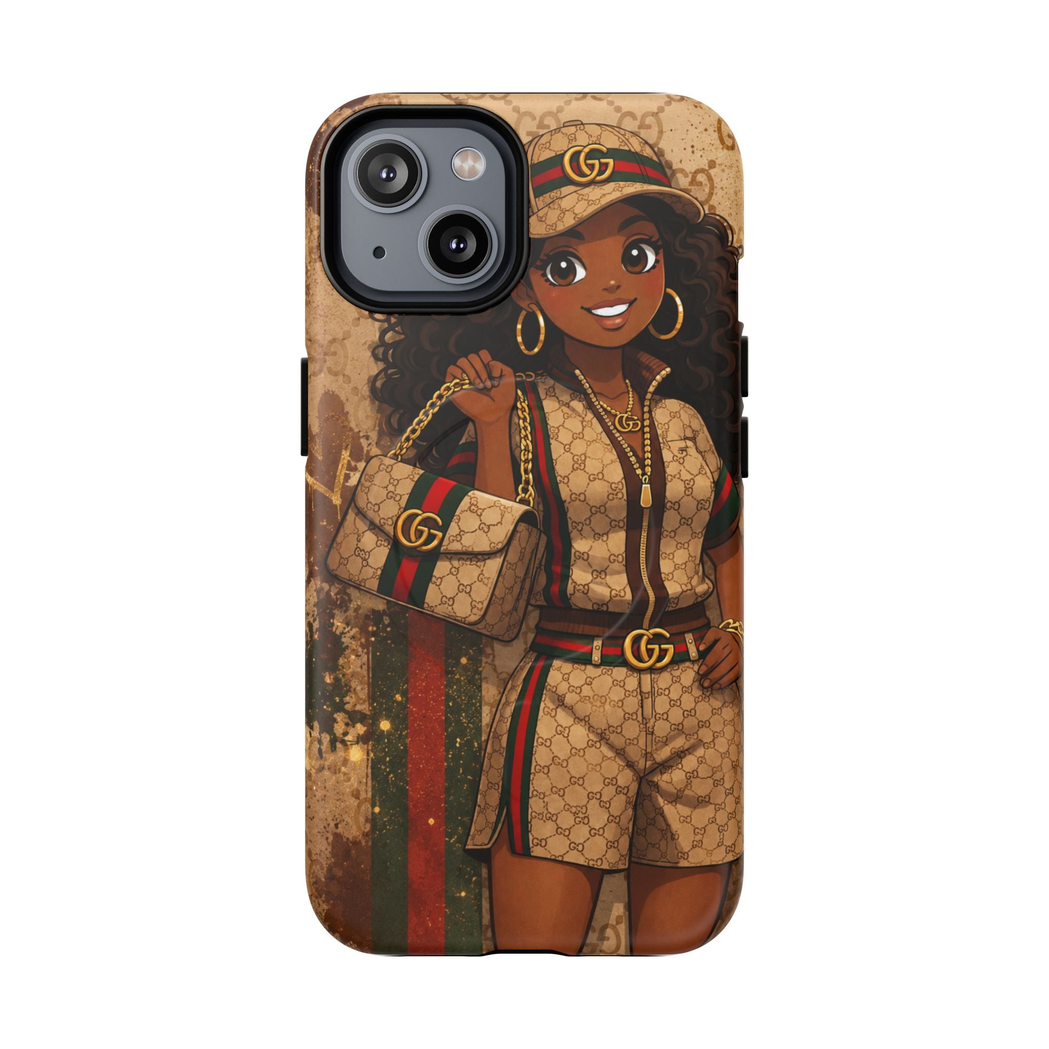 Luxury-Inspired Black Girl Phone Case — Stylish Magnetic Tough Case