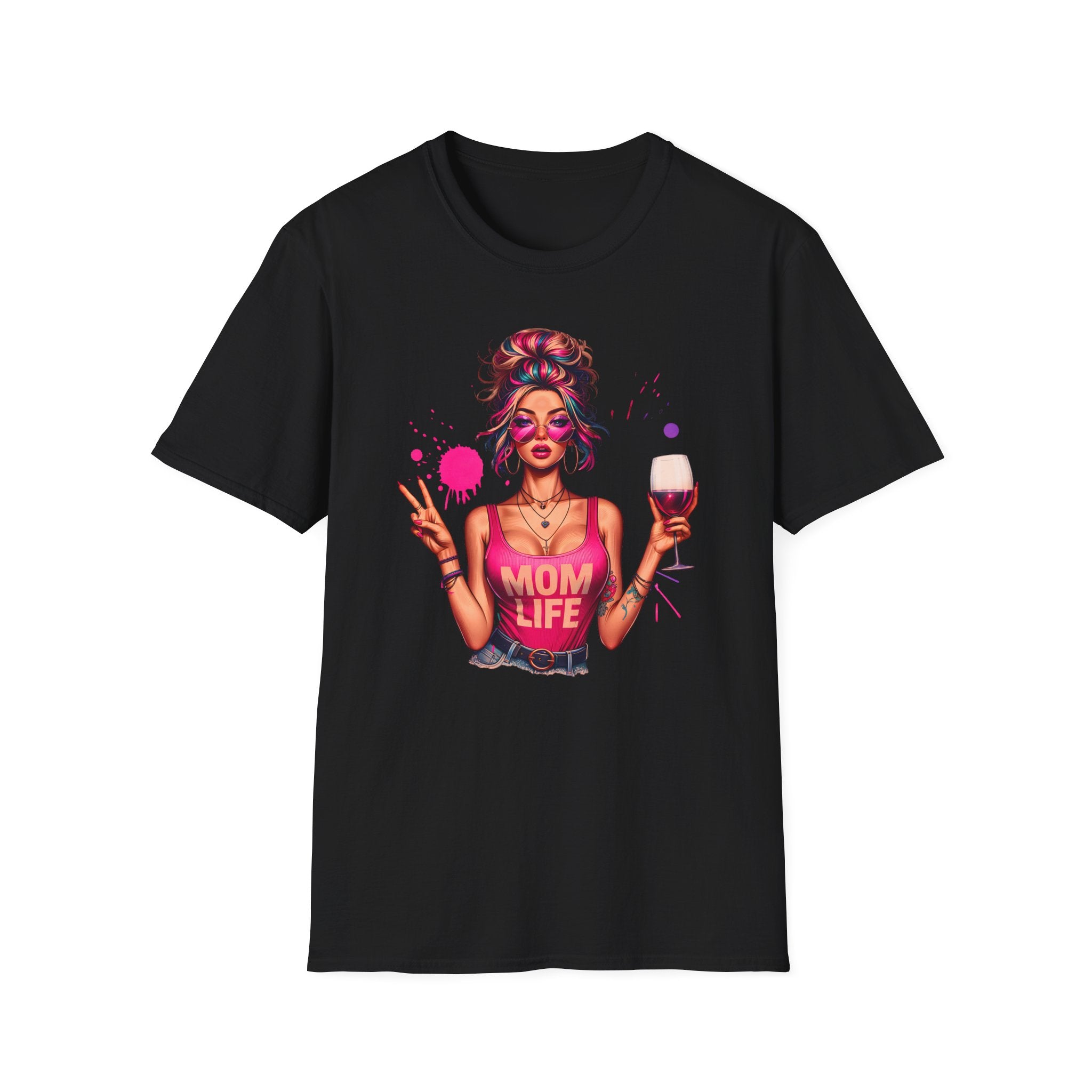 Mom Life Wine T-Shirt — Colorful Wine Mom Graphic Tee