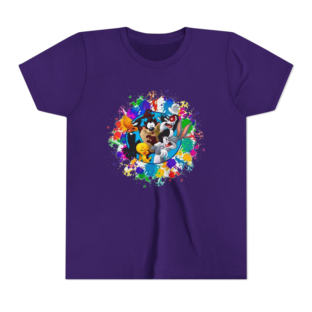 Youth Tee — Colorful Cartoon Crew Splash Graphic