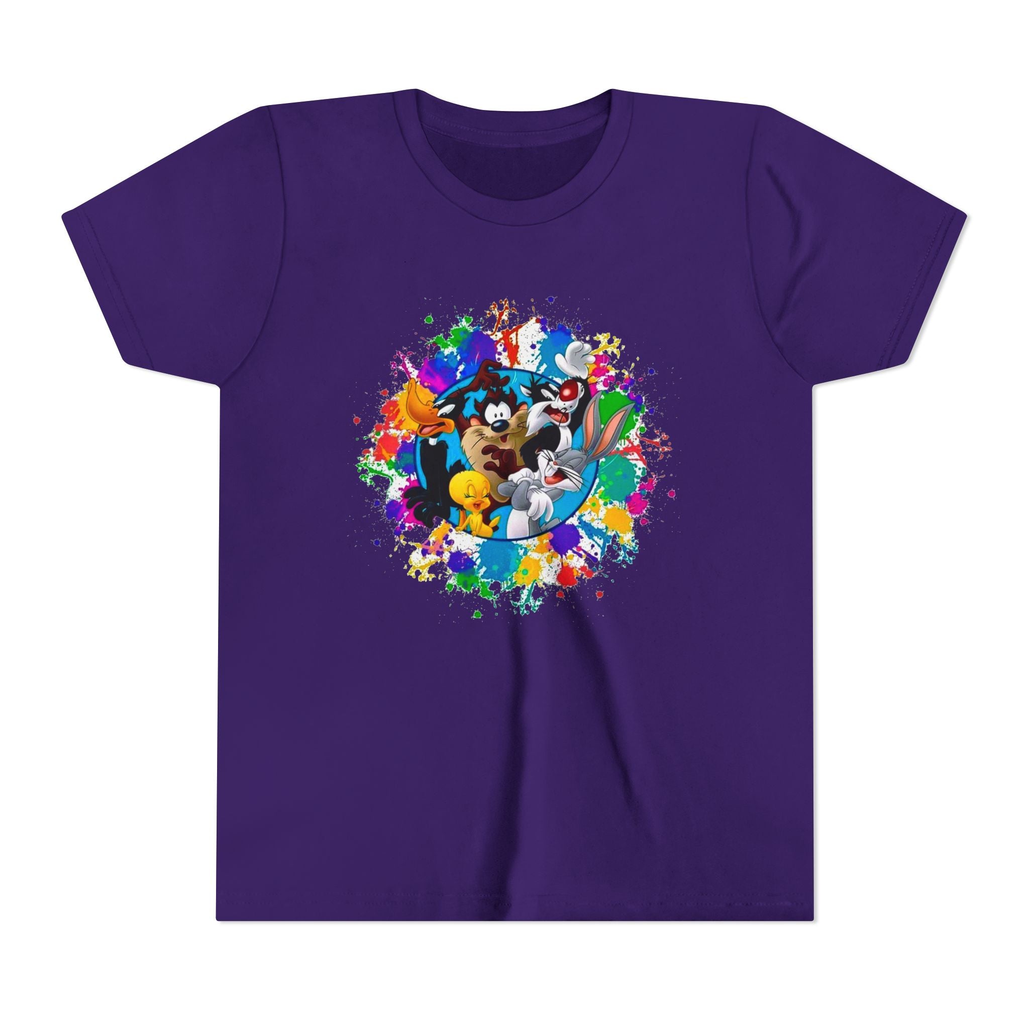 Youth Tee — Colorful Cartoon Crew Splash Graphic