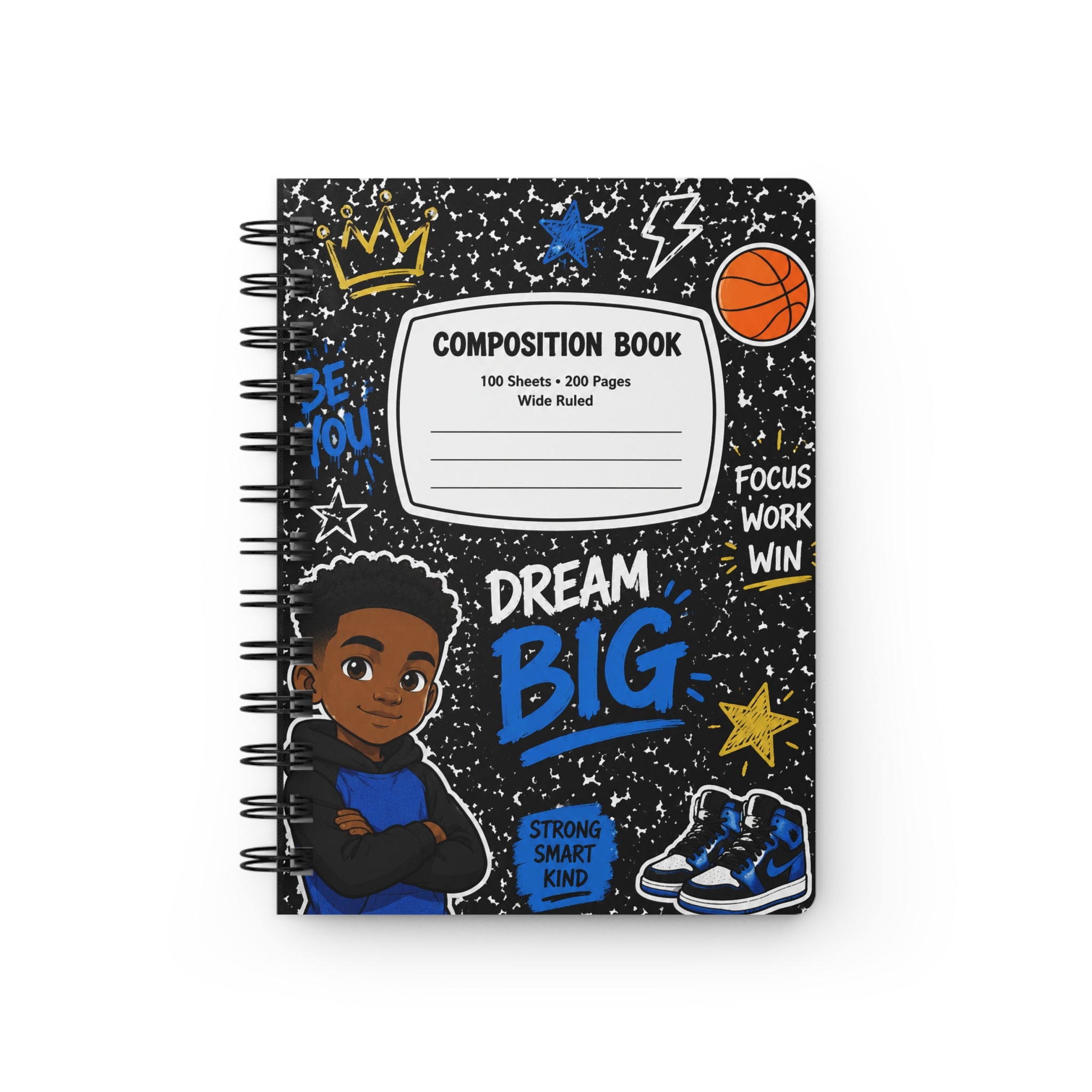 Dream Big Composition Notebook — Spiral-Bound Journal for Kids (Focus, Work, Win)