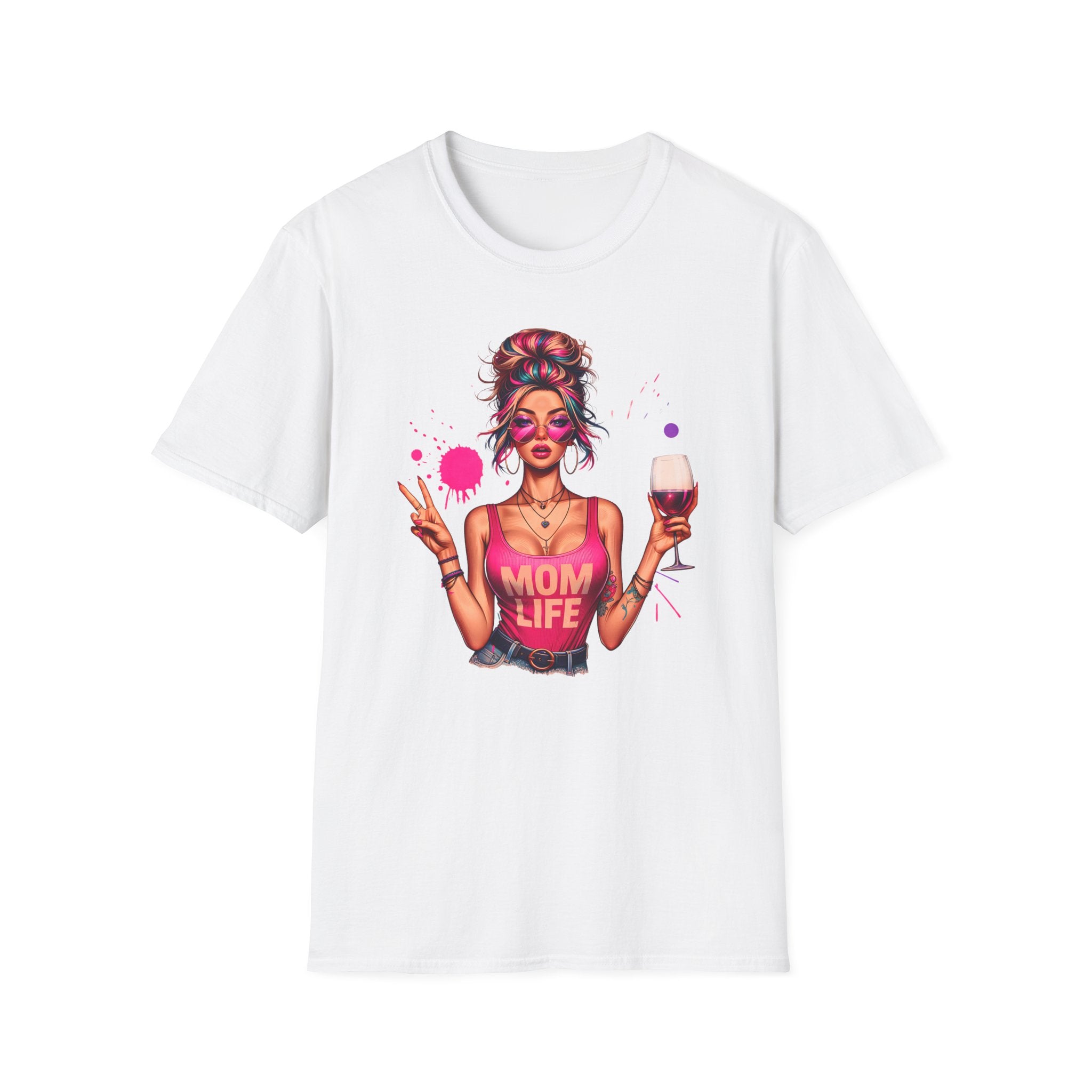 Mom Life Wine T-Shirt — Colorful Wine Mom Graphic Tee