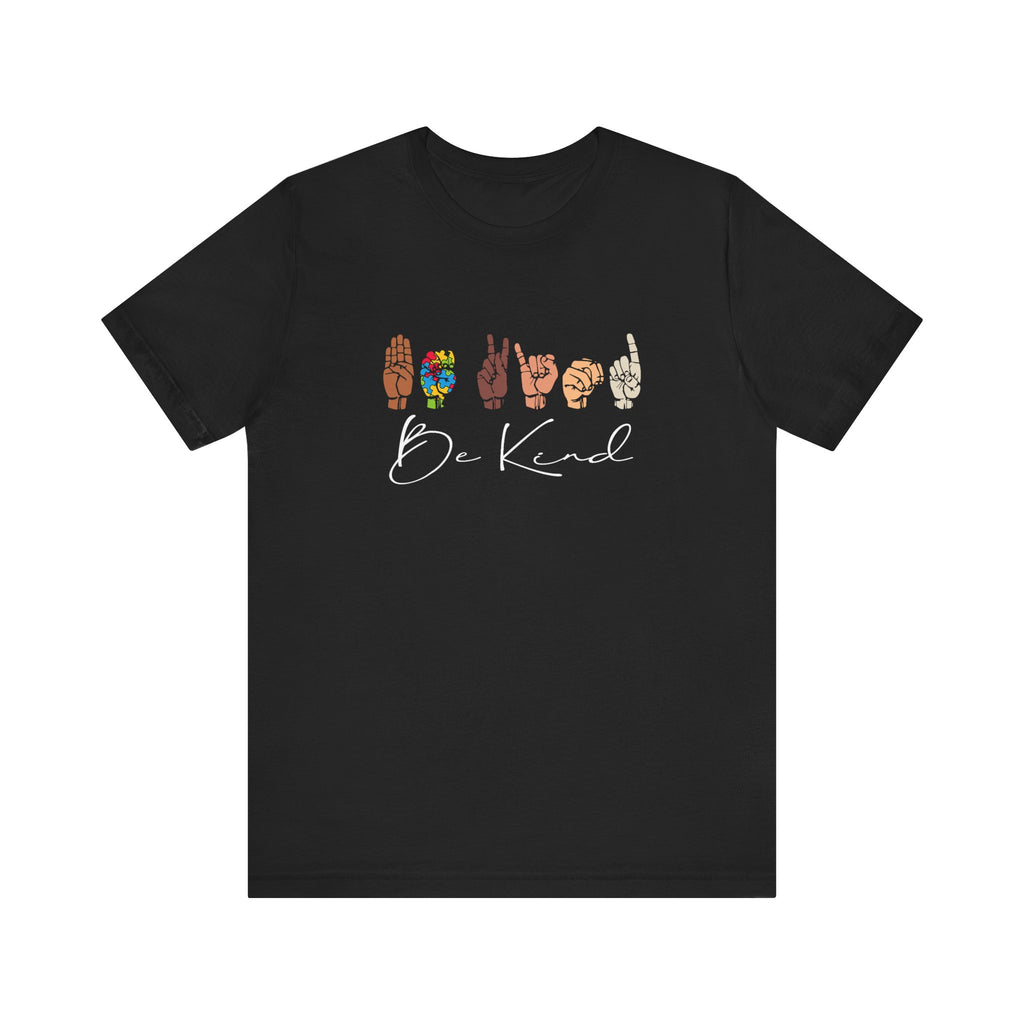 ASL 'Be Kind' hands illustration Tee | Inclusive sign language design