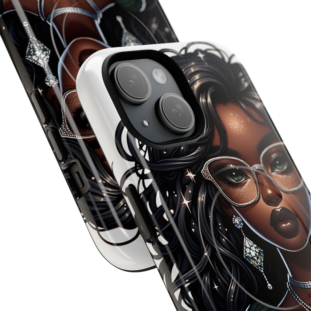 Stylish Black Woman with Coffee Phone Case | Magnetic Tough Case