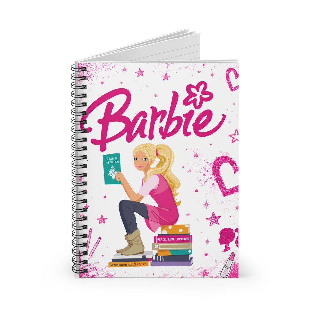 Barbie Girl Illustration Spiral Notebook | Ruled Notebook