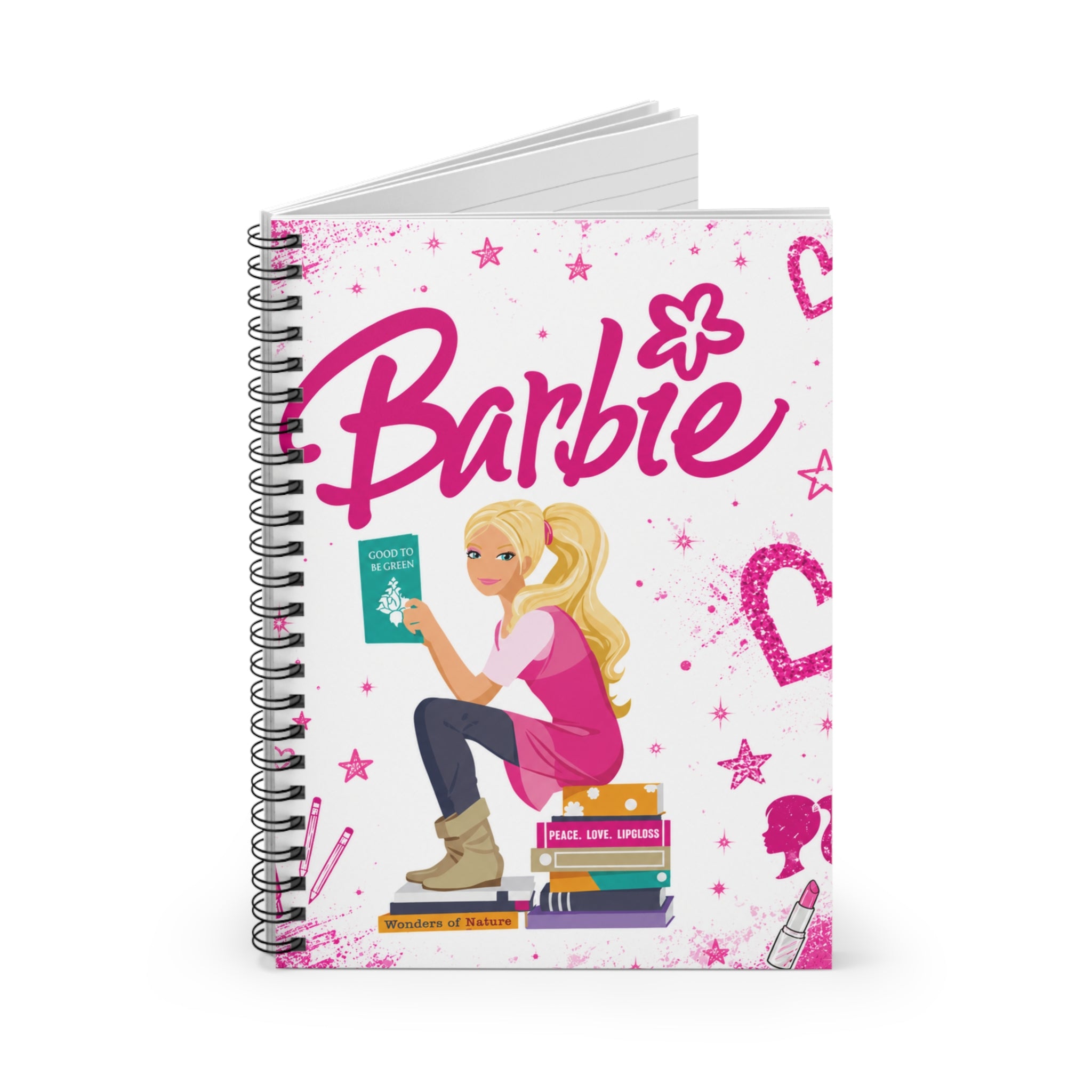 Barbie Girl Illustration Spiral Notebook | Ruled Notebook