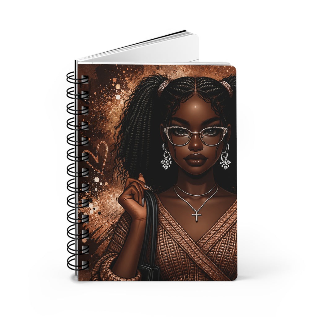 Spiral Notebook — Elegant Afrocentric Woman Portrait Journal