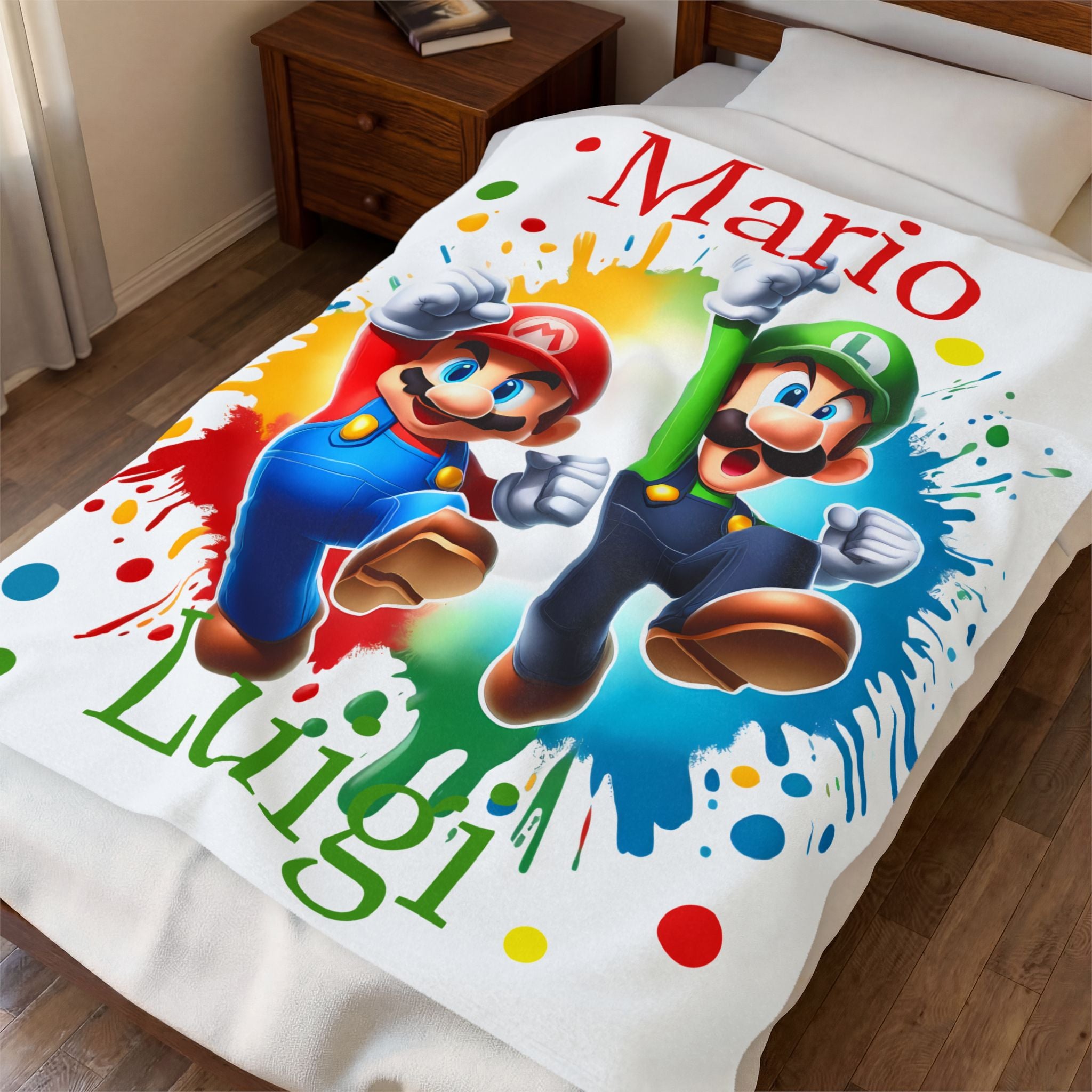 Mario and Luigi Velveteen Plush Blanket