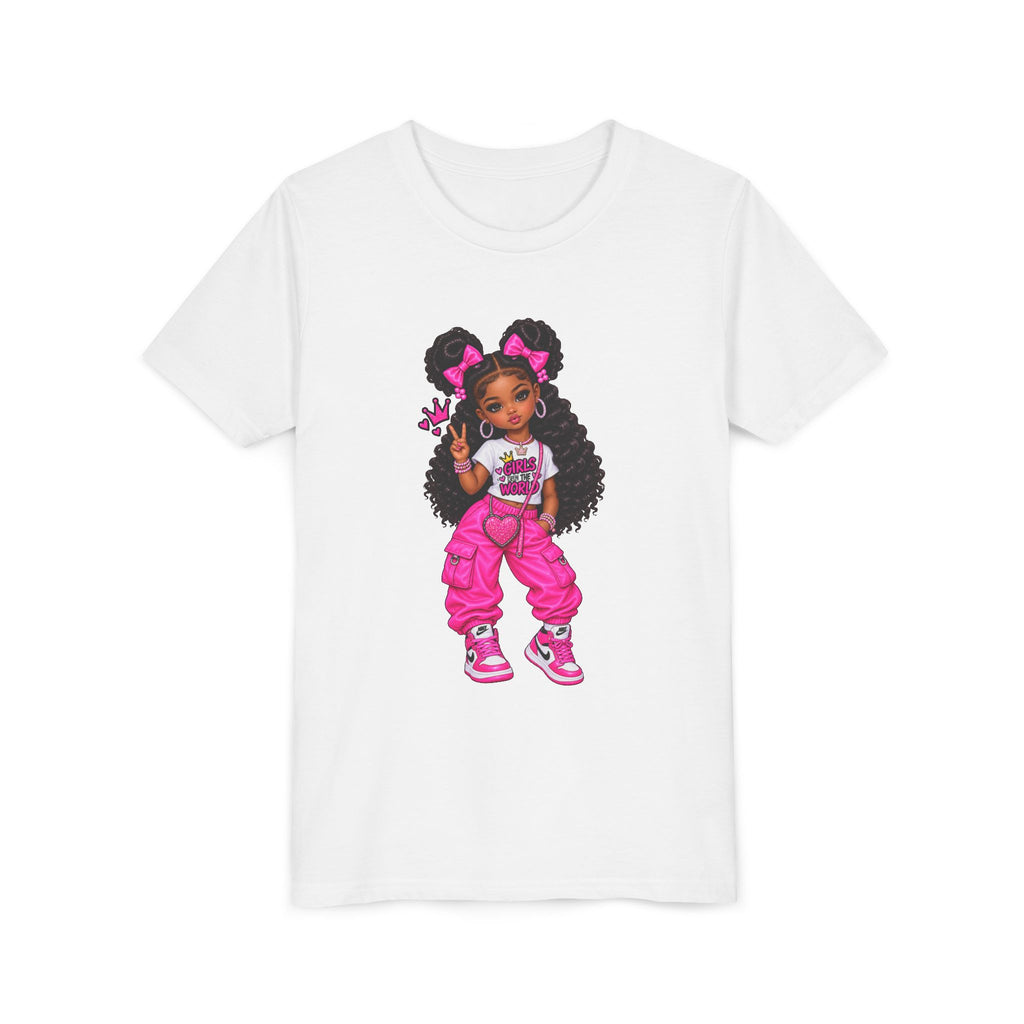Youth Tee - Cute Girl in Pink Streetwear Graphic