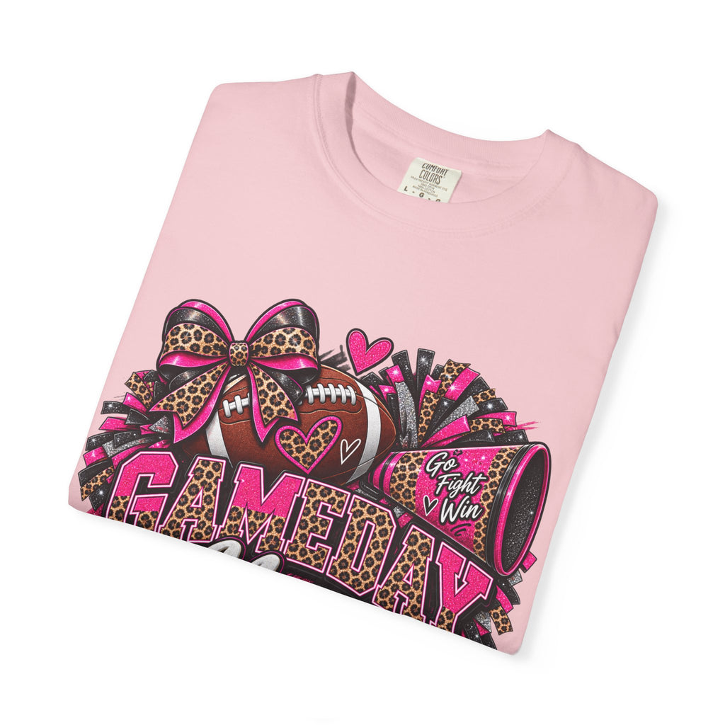 T-Shirt — "Gameday Mom" Football Design (Pink Leopard)