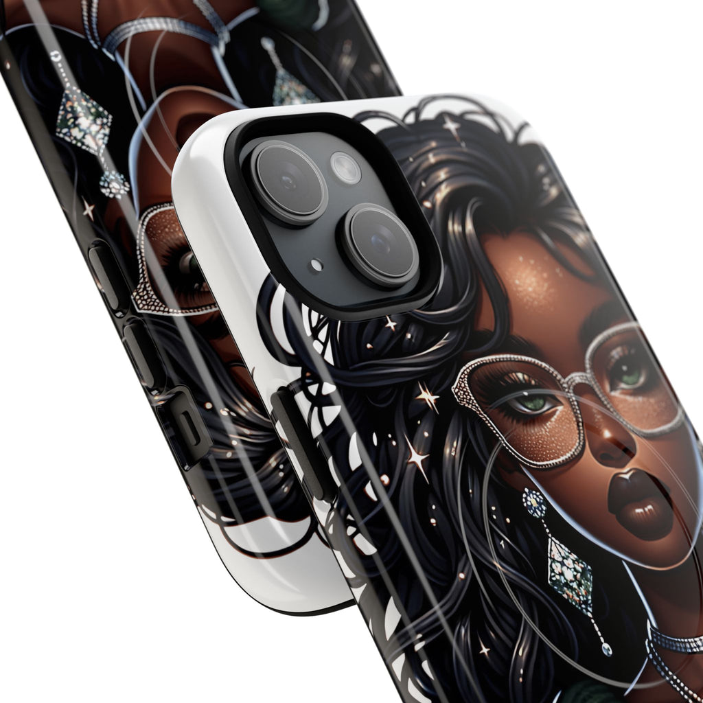 Stylish Black Woman with Coffee Phone Case | Magnetic Tough Case