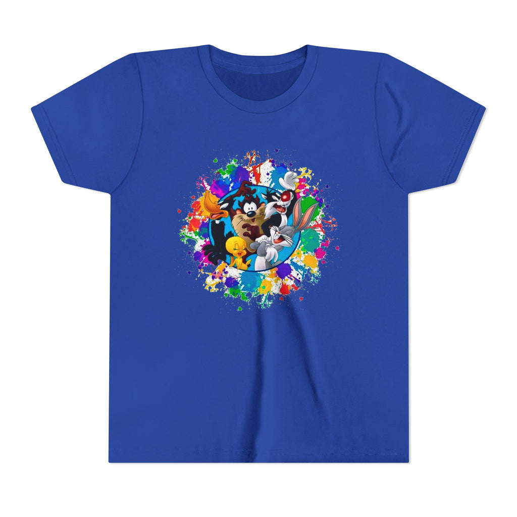 Youth Tee — Colorful Cartoon Crew Splash Graphic