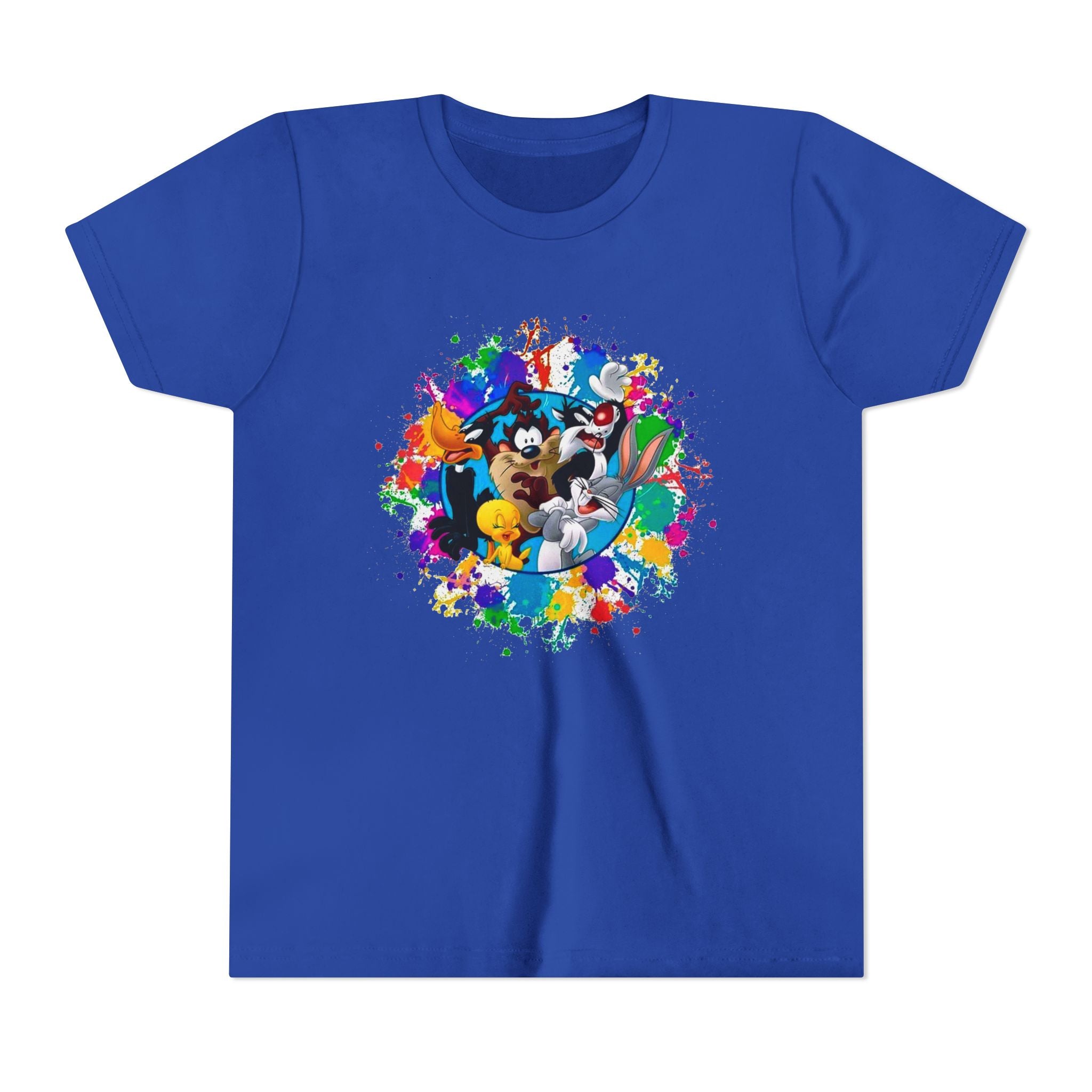 Youth Tee — Colorful Cartoon Crew Splash Graphic