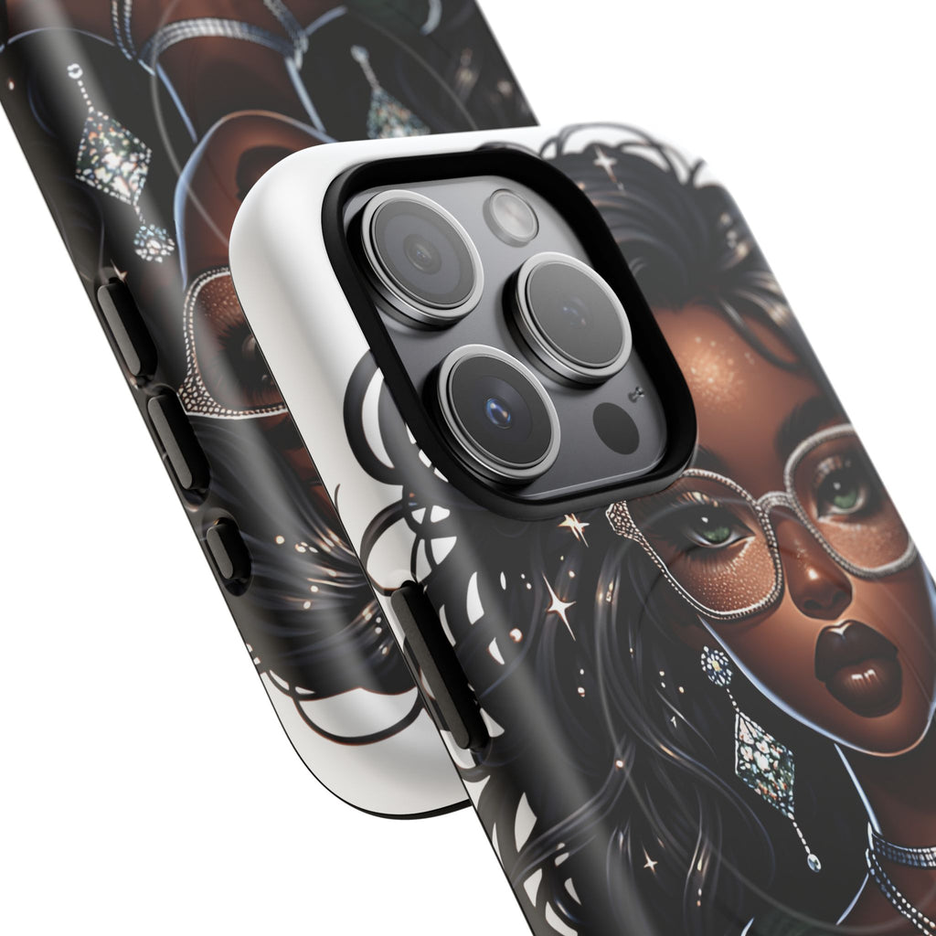 Stylish Black Woman with Coffee Phone Case | Magnetic Tough Case
