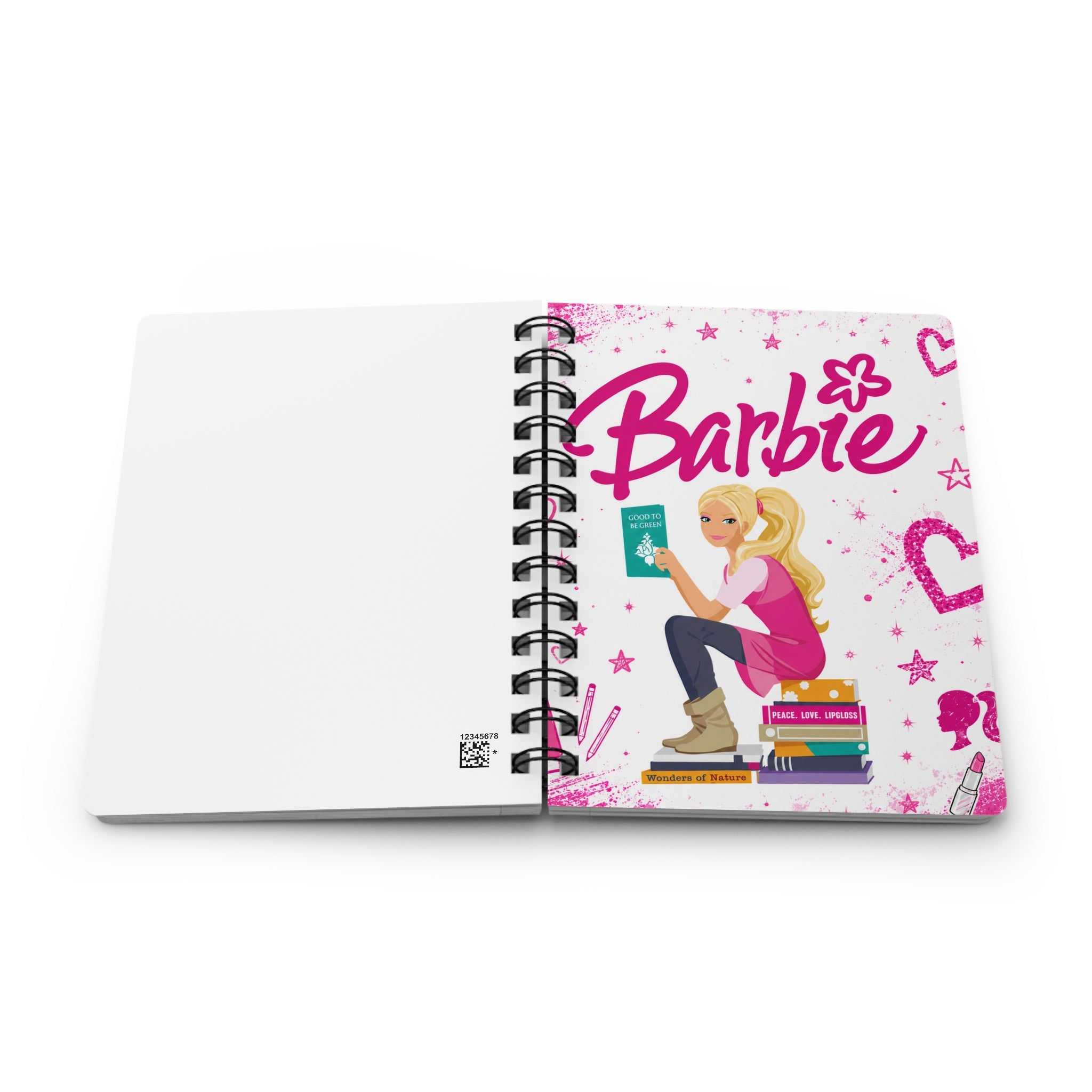 Barbie Spiral Notebook — Cute Pink Barbie Girl Journal for Teens & Kids