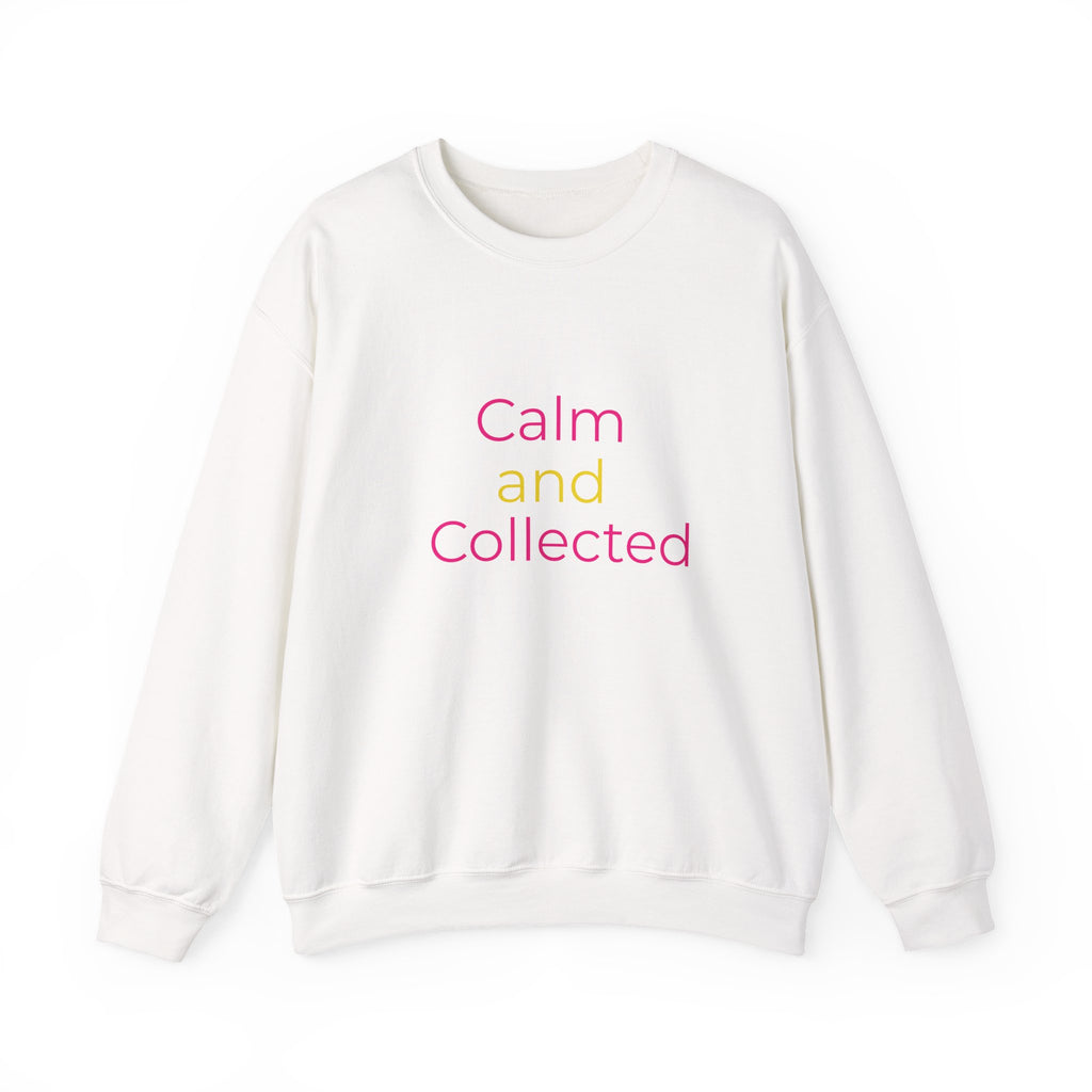 Calm and Collected Crewneck Sweatshirt — Minimal Pastel Relaxation Pullover