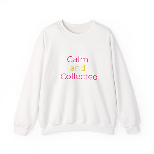 Calm and Collected Crewneck Sweatshirt — Minimal Pastel Relaxation Pullover